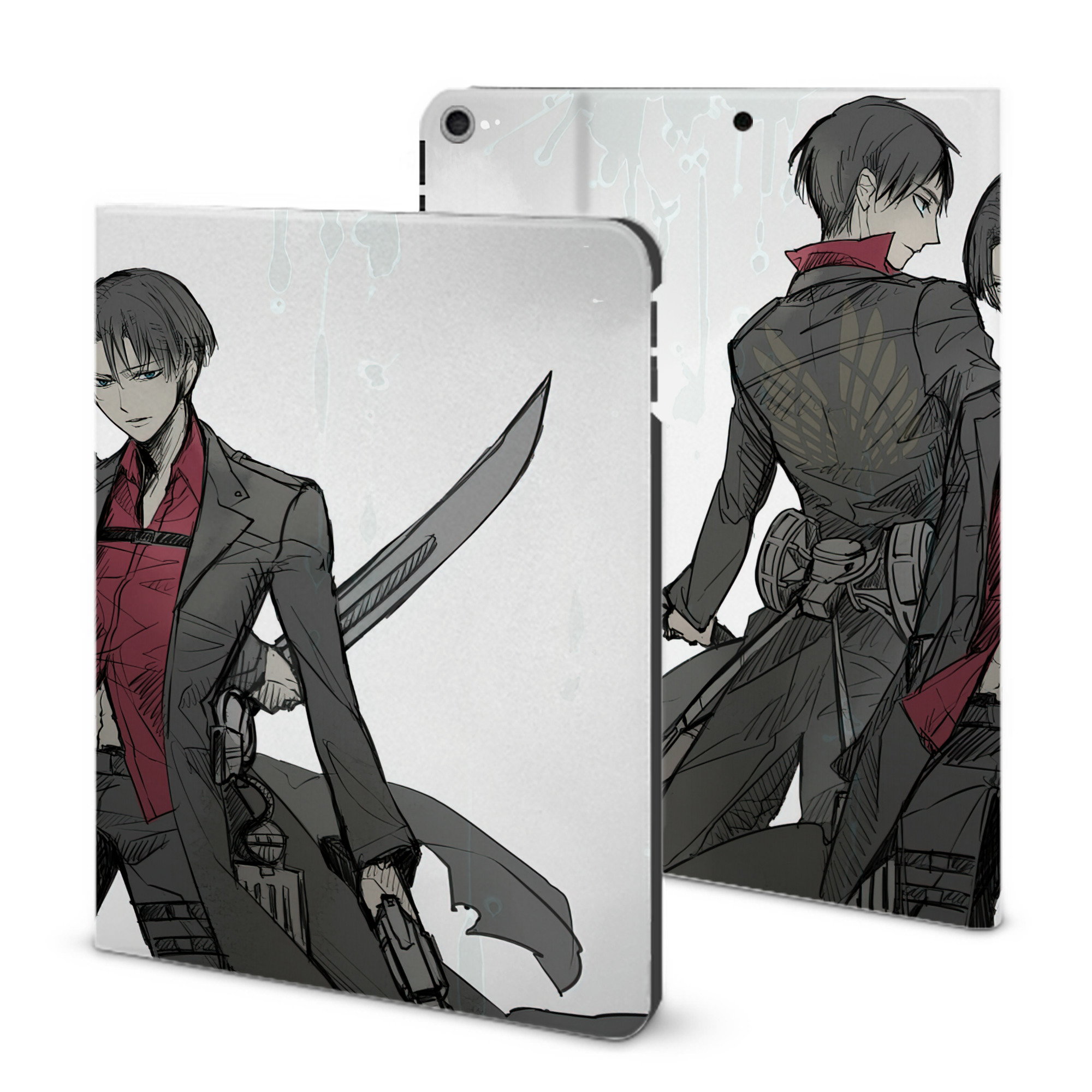 （画像用） 進撃の巨人 Attack on Titan IPad ケース ブック型 PUレザー TPU 耐衝撃 軽量 薄型 ペン収納なし 全面保護 IPad 各モデル対応